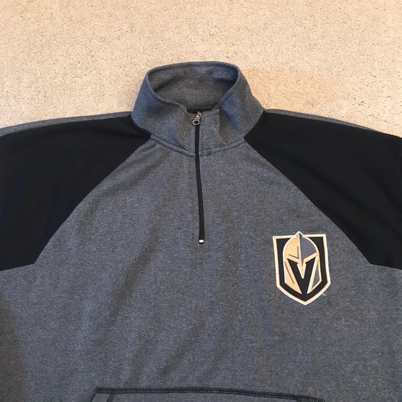 Majestic NHL Vegas Golden Knights Hockey Sweatshirt Sweater Mens 2XL Quarter Zip - Picture 2 of 9